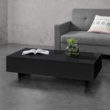 [en.casa] Table Basse de Salon Élégante Stylée 115 x 55 x 31 cm Panneau de Particules Mélaminé de 15 mm Noir