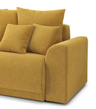 BAÏTA Canapé Droit Convertible Nova 3 Places en Velours côtelé Jaune