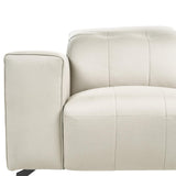Beliani Canapé Moderne en Tissu 3 Places Appuie-Tête Réglable Dossier Rabattable Pieds en Métal Beige Clair Ommel