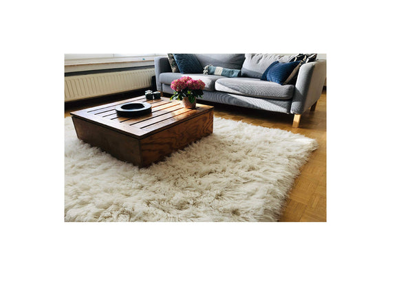 Rugs & Stuff – Flotaki – Tapis épais 2000 g/m² (ivoire, différentes tailles), Laine, beige, 140 x 200 cm