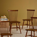 sweeek - Lot de 4 chaises Noyer à barreaux en Bois d'hévéa. Romie. L 50.8 x P 44.2 x H 90cm.