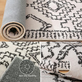 Leesentec Tapis Salon Chambre à Poils Courts,Super Doux Dessous AntidéRapant, Abstrait Decoration Maison Grand Interieur Moquette,Paillasson Exterieur Entree,Ivoire/Noir,200x250cm