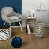 AUBRY GASPARD Fauteuil en rotin Gris et Bois