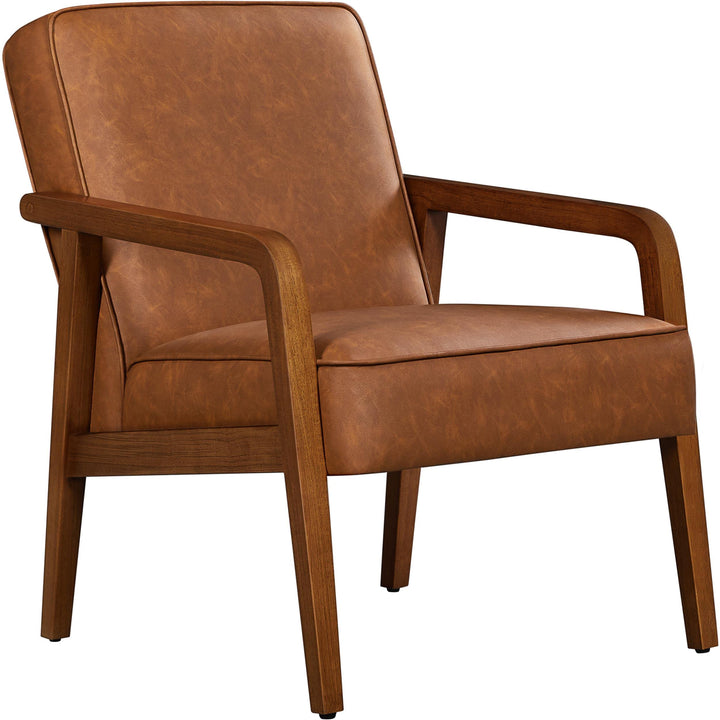 Yaheetech Fauteuil Salon Confortable Cadre Métal Fauteuils et Chaises pour Salon Siège Bien Rembouré 1/Marron Clair