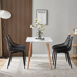 buybyroom chaises Salle Manger Lot de 4 Chaise scandinave avec Pieds en métal Chaise Salon Cuisine Confortable Chaise Salle a Manger, Noir