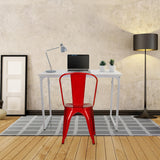 hjh OFFICE 645021 Chaise bistrot VANTAGGIO Comfort Métal Rouge, Style Industriel, empilable