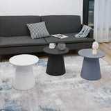 [en.casa] Table Basse Polyvalente Petite Meuble d'Appoint Ronde Design Bout de Canapé Support de Plantes Table de Chevet Moderne pour Salon Chambre Séjour Entrée MDF 40 x 44 cm Blanc