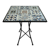 AXI Camilla Table De Bistrot Bleu - Mosaïque | Petite Table Basse, Design Carré, Carreaux en Céramique | Balcon, Terrasse Ou Balcon - Charge Max : 40 Kg / 60 X 60 X 75 Cm