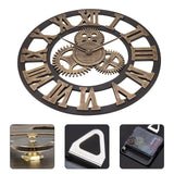 ACCSHINE 3D Horloge Murale Grand Classique Vintage en MétalSilencieux Rétro Vitesse Pendaison Horloge Chiffre Romain Horologes Style Européen Steampunk Décor Industriel pour Salon, Bar,d'or,60 cm