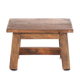DESIGN DELIGHTS Tabouret en bois Monte - 30 x 20 x 21 cm (l x p x h) - Bois massif d'acajou - Tabouret rustique pour fleurs et plantes - Tabouret d'appoint - Tabouret décoratif - Couleur : 01
