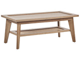 Table Basse Rustique Étagère Bois d'Ingénierie Rotin Bois Clair Simla