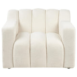 Beliani Fauteuil Moderne en Bouclé Tapissé Dossier Rembourré Épais Blanc Cassé Agerup