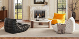 Togo Pouf poire haut de gamme non compressé pour adultes, canapé de sol en mousse à mémoire de forme avec tissu doux, fauteuil de salon confortable pour salon, chambre à coucher, appartement, cuir