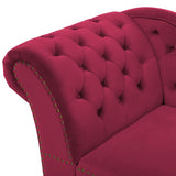 Chaise Longue Côté Gauche Méridienne en Velours Rouge Glamour Elégant Salon Nimes