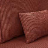 Canapé Convertible 3 Places avec Coffre de Rangement en Velours côtelé Rouille - Milla