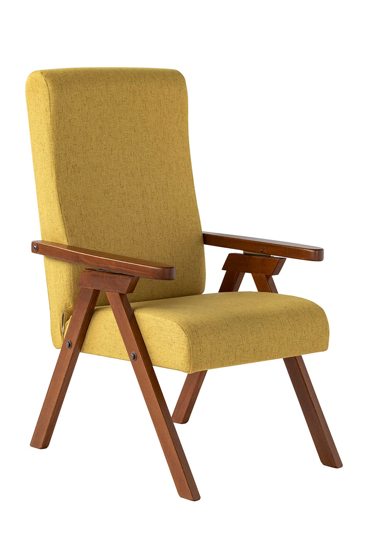 ESSEGI Fauteuil en Bois FIAMMETTA SRL Relax inclinable Tissu Jaune Déhoussable ESSEGI Fauteuil en Bois FIAMMETTA SRL Relax inclinable Tissu Jaune Déhoussable