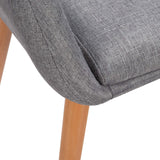 WOLTU 1x Chaise de Salle à Manger, Moderne Chaise de Cuisine, Fauteuil scandinave, Chaise Coiffeuse, pour Salle de Séjour, Chambre à Coucher, Cuisine, en Lin et Bois Massif Gris Clair BH94hgr-1