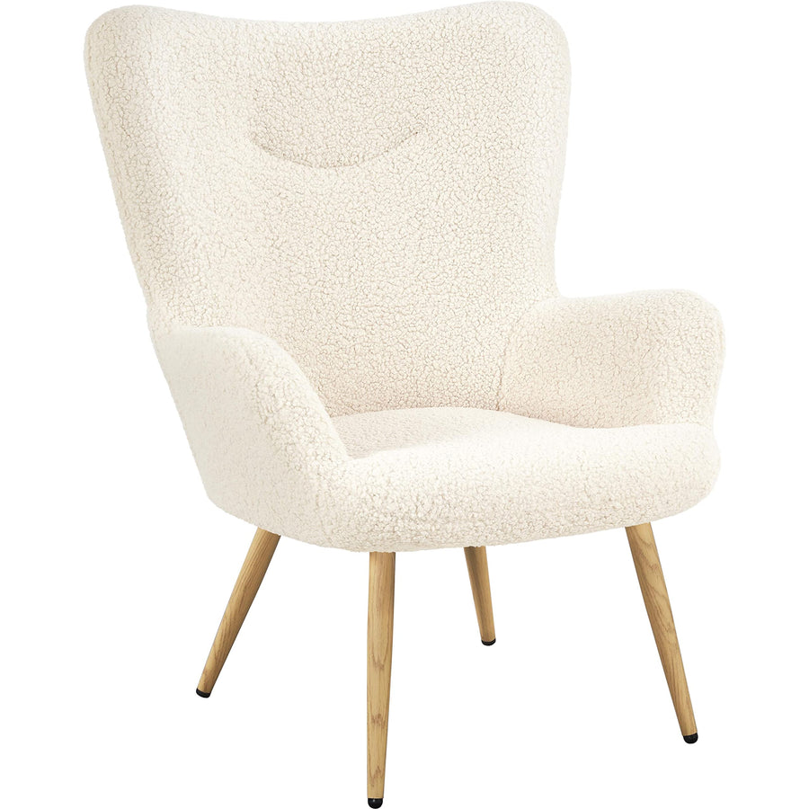 Yaheetech Fauteuil de Salon en Tissu Bouclette avec Pieds en Bois Chaise de Relaxation Fauteuil Pliable à Haut Dossier Enveloppant Ivoire Yaheetech Fauteuil de Salon en Tissu Bouclette avec Pieds en Bois Chaise de Relaxation Fauteuil Pliable à Haut Dossier Enveloppant Ivoire