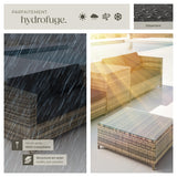 TecTake® Ensemble Salon de Jardin Exterieur en Poly Rotin 4 Personnes, 2 Canapés modulables, Coffre de Rangement et Table de Jardin en Verre Inclus, Mobilier de Jardin pour Amenagement Balcon