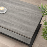 HSH Table Basse Salon Bois pour Canapé Moderne Stable Minimaliste X-Stripes avec Espace de Rangement 120 cm Chêne Gris