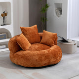 KOMHTOM Gros Pouf Canapé, Pouf Fauteuil Canapé pour Les Paresseux, avec 3 Coussins, sans Installation, Idéal pour Chambre, Salon ou cinéma Maison (Orange-Chenille)