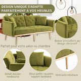 YESGIGA Canapé design 3 places en velours doux, canapé-lit convertible, canapé-lit convertible, support de jambe en métal robuste, adapté à plusieurs scénarios salon, chambre à coucher (vert olive)