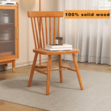 Chaises De Salle À Manger en Bois Massif – Chaises De Cuisine Windsor Farmhouse avec Dossier À Barreaux, Chaise D'appoint sans Accoudoirs for Salon, Salle À Manger, Restaurant, Montage Facile(Wood)
