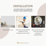 GOLD&CHROME UNIQUE DESIGN, Miroir Mural, Rond, avec Cadre en Aluminium - Blanc ⌀60 Miroir revêtue de téflon, résistante à l'humidité Cadre de Miroir, 2 cm de Profondeur, Peint par poudrage