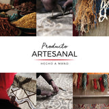 HAMID - Tapis Jute Naturel, Jute Alhambra Rond, Tressé à la Main, Tapis 100% Fibre de Jute pour Salon, Chambre, Décoration, (100x100cm)