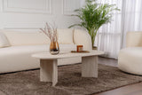 Hanah Home Élégante Table à café, Travertine, 119 x 39,8 x 60 cm, 100% mélamine, épaisseur 18 mm, Design élégant en marbre pour espaces de Vie Modernes