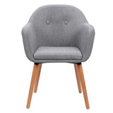 WOLTU 1x Chaise de Salle à Manger, Moderne Chaise de Cuisine, Fauteuil scandinave, Chaise Coiffeuse, pour Salle de Séjour, Chambre à Coucher, Cuisine, en Lin et Bois Massif Gris Clair BH94hgr-1