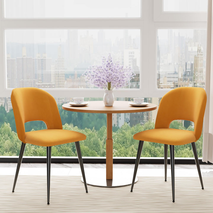 PIPIPOXER Lot de 2 chaises de Salle à Manger ou Salon, avec Dossier, Assise en Tissu Velours et Pieds en métal, pour Salle à Manger, Salon,Jaune PIPIPOXER Lot de 2 chaises de Salle à Manger ou Salon, avec Dossier, Assise en Tissu Velours et Pieds en métal, pour Salle à Manger, Salon,Jaune