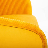 Atmosphera - Fauteuil Solaro Moutarde en Velours plissé