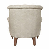 Loberon Fauteuil Parranquet, Caractéristique Chesterfield Classique, Pieds Tournés, Design Intemporel, Rembourrage Confortable, Assise, Viscose, Bois de Manguier, Lin