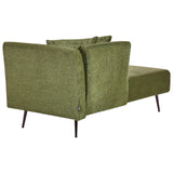 Beliani Chaise Longue Moderne Côté Droit en Tissu Polyester avec Coussins Pieds en Métal Vert Riom