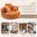 KOMHTOM Gros Pouf Canapé, Pouf Fauteuil Canapé pour Les Paresseux, avec 3 Coussins, sans Installation, Idéal pour Chambre, Salon ou cinéma Maison (Orange-Chenille)