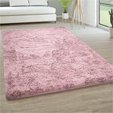 YUANWAN Tapis Shaggy Tapis Chambre 140 x 190 cm Longs Moelleux Antidérapant Intérieur Épais Tapis Salon à Poils Longs Tapis Moelleux Chambre pour Salon de Sol Grand Couloir, Rose