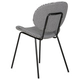 Lot de 2 Chaises de Salle à Manger Design Rétro Sans Accoudoirs en Polyester Noir et Blanc Luana