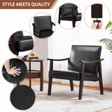 Yaheetech Fauteuil de Salon avec Accoudoirs Courbes Chaise Ergonomique Cadre en Bois d’hévéa pour Salon Chambre Salle de Séjour Bureau 62×70×74 cm Noir