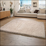 Paco Home Tapis Poils Hauts Moelleux Moderne Shaggy Style Flokati Confortable Uni Beige, Dimension:160x230 cm