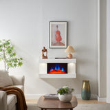BALDERIA Cheminée murale électrique Ida avec effet flamme 3D | Chauffage électrique 1800 W | avec télécommande, contrôle de démarrage, minuterie et thermostat | Blanc