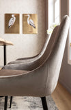 Kare Design Chaise East Side, Beige/Noir, Aspect Velours, Lot de 2, Élégant, Chaises Salle a Manger, Deco Intérieur, Decoration Chambre, Cuisine, 83x48x57 cm (H/L/P)