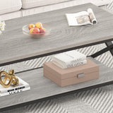 HSH Table Basse Salon Bois pour Canapé Moderne Stable Minimaliste X-Stripes avec Espace de Rangement 120 cm Chêne Gris