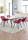 WOLTU 1 pièce Chaise de Salle à Manger Chaise de Cuisine rembourrée en Velours, Pied en métal,Bordeaux BH93bd-1