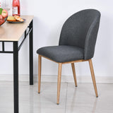 HOMCOM Lot de 2 chaises de Salle à Manger Chaise de Salon Pieds en métal Imitation Bois 50 x 58 x 85 cm Gris