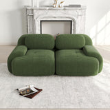 Générique Canapé Modulable avec Dossier, Canapé d'angle en L U Canapé sans Structure Velours,Canapé-Lit 1 2 3 4 Places avec Pouf,Canapé Relaxant pour Salon, Livré Monté,Vert,2 Sitze