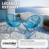TecTake® Lot de 2 Fauteuil de Jardin Acapulco pour Salon de Jardin Exterieur ou Intérieur, Structure en Acier époxy, Mobilier pour Amenagement Balcon Terrasse - Plusieurs Couleurs