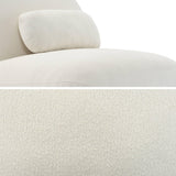 sweeek - Fauteuil pivotant 360° en Bouclette texturée Blanc crème. piètement en métal Noir Mat - Spino