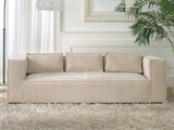 Lisa Design - Canapé Stella en Velours Côtelé - Sofa Beige 3 Places - Salon