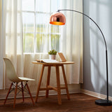 Versanora Lampadaire Arquer arc lampe de sol abat jour rose doré marbre noir VN-L00011-EU